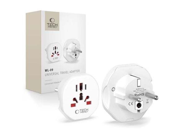 TECH-PROTECT UNIVERSAL TRAVEL ADAPTER FROM EU WHITE