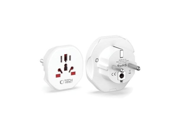 TECH-PROTECT UNIVERSAL TRAVEL ADAPTER FROM EU WHITE
