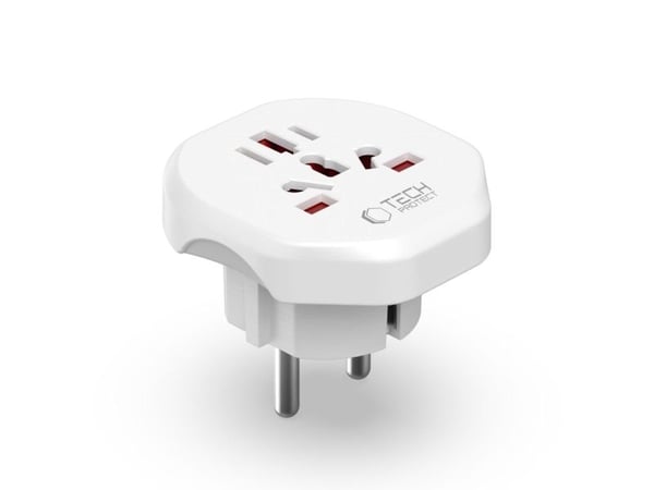 TECH-PROTECT UNIVERSAL TRAVEL ADAPTER FROM EU WHITE