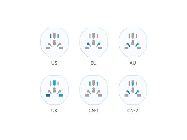 TECH-PROTECT UNIVERSAL TRAVEL ADAPTER FROM EU WHITE