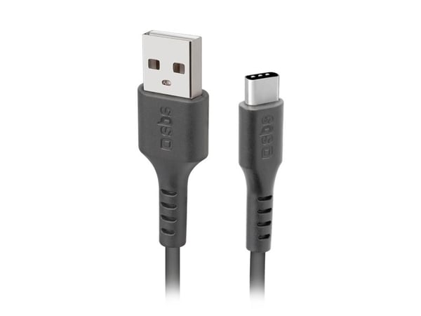 SBS TECABLETC220K, 2 m, USB A, USB C, USB 2.0, Svart