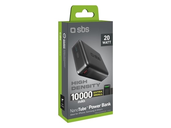 SBS TEBB10000HDPD20K, 10000 mAh, litiumpolymer (LiPo), adaptiv hurtiglading, 20 W, ass.