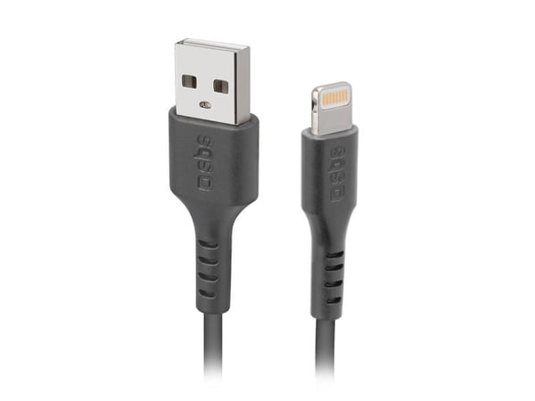 TECABLEUSBIP589K USB-A - Lightning SBS-kabel 1m med MFi-sertifisering - svart