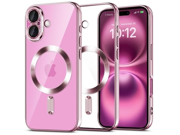 Tech-Protect MagFlex MagSafe-skal till iPhone 16 - transparent / rosa