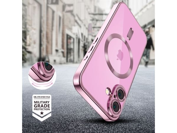 Tech-Protect MagFlex MagSafe-skal till iPhone 16 - transparent / rosa