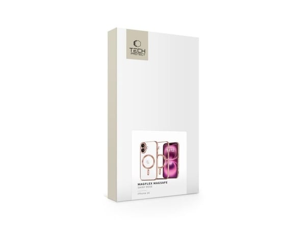 Tech-Protect MagFlex MagSafe-skal till iPhone 16 - transparent / rosa