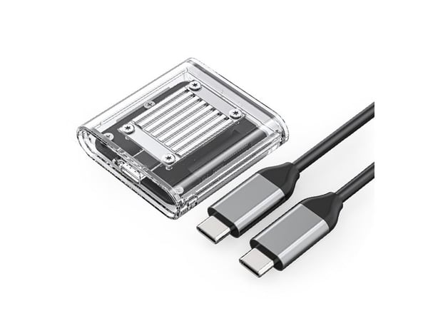 M.2 NVME USB-C 3.2 Diskbrønn - Gjennomsiktig