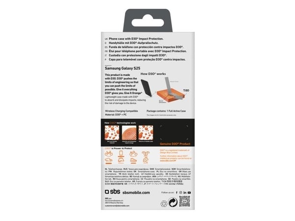 D3O Black cover Samsung S25, black