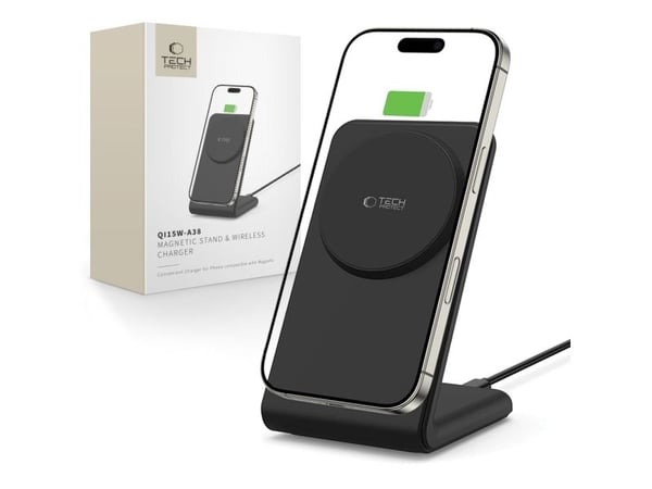 TECH-PROTECT QI15W-A38 MAGNETIC MAGSAFE WIRELESS CHARGER BLACK