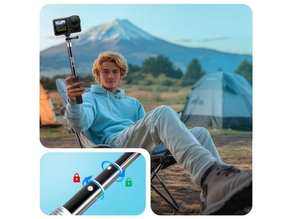 TECH-PROTECT GA100 monopod & selfie-stick for GoPro / DJI svart