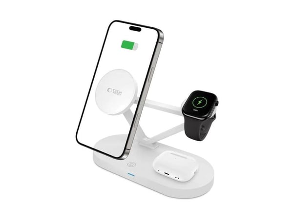Tech-Protect trådløs lader A41 3-i-1 QI15W, hvit