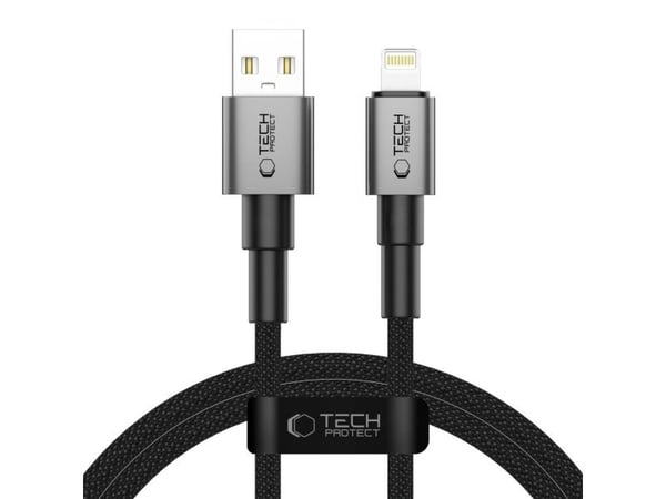Tech-Protect USB-A till Lightning-kabel 1 m, grå (5906302380855)
