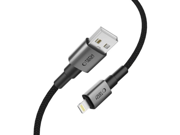 Tech-Protect USB-A till Lightning-kabel 1 m, grå (5906302380855)