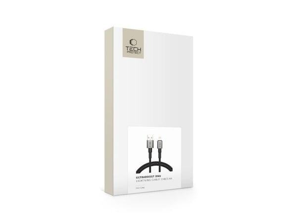 Tech-Protect USB-A till Lightning-kabel 1 m, grå (5906302380855)