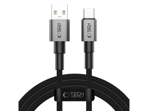 USB-kabel Tech-Protect USB-A till USB-C 2 m grå (5906302380732)