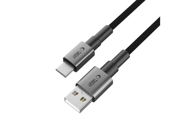 USB-kabel Tech-Protect USB-A till USB-C 2 m grå (5906302380732)