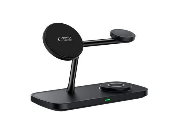 TECH-PROTECT QI15W-A45 3-i-1 magnetisk MagSafe-trådlader svart