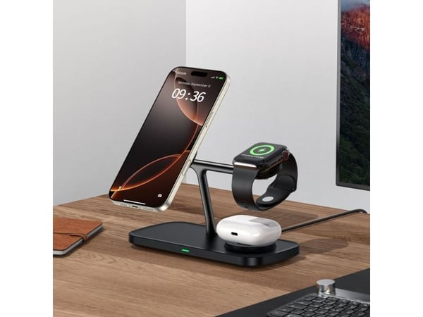 TECH-PROTECT QI15W-A45 3IN1 MAGNETIC MAGSAFE WIRELESS CHARGER BLACK