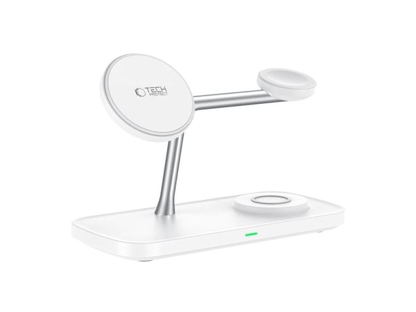 Tech-Protect QI15W-A45 3-i-1 magnetisk Magsafe trådlader 15W hvit