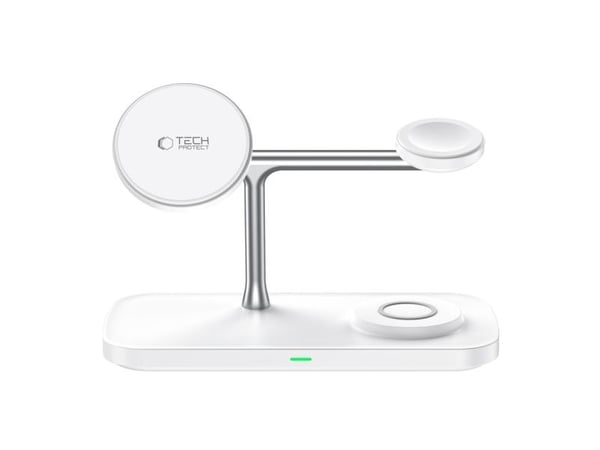 Tech-Protect QI15W-A45 3-i-1 magnetisk Magsafe trådlader 15W hvit