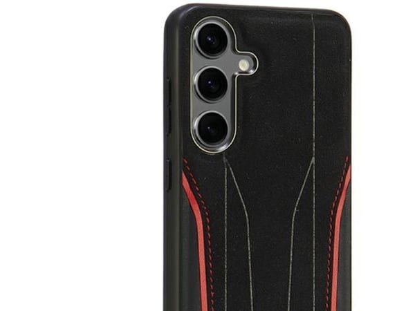 Hurtel Audi ekte lær MagSafe S24 S921 hardt etui AU-TPUPCS24-R8/D3-RD - svart-rød