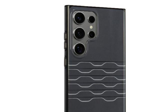 Hurtel Audi IML Geometric Pattern-deksel til S24 Ultra S928 - svart/svart hardcase AU-IMLS24U-A6/D3-BK