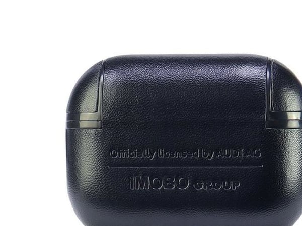 Audi läderfodral med stort logotyp för AirPods Pro 2, svart/svart AU-APP2-GT/D3-BK
