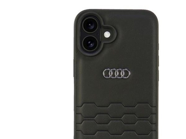 Apple iPhone 16 Plus Audi Synteettinen nahka (AU-TPUPCIP16M-GT/D2-BK) dėklas telefonui juodos spalvos