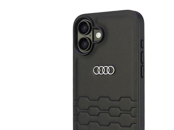 Apple iPhone 16 Plus Audi Synteettinen nahka (AU-TPUPCIP16M-GT/D2-BK) dėklas telefonui juodos spalvos