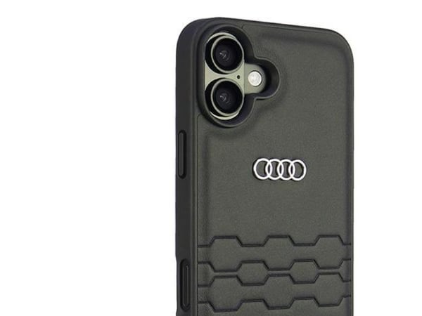 Apple iPhone 16 Plus Audi Synteettinen nahka (AU-TPUPCIP16M-GT/D2-BK) dėklas telefonui juodos spalvos