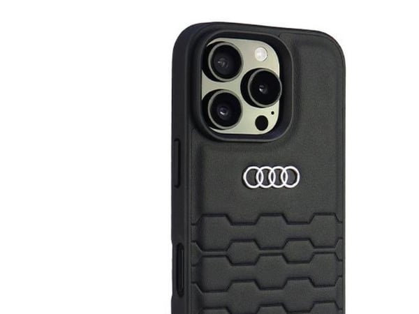 Audi syntetisk lær hardcase til iPhone 16 Pro 6.3" svart/svart AU-TPUPCIP16P-GT/D2-BK