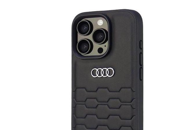 Audi syntetisk lær hardcase til iPhone 16 Pro 6.3" svart/svart AU-TPUPCIP16P-GT/D2-BK