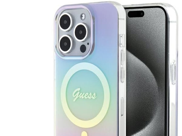 Guess GUHMP15XHITSU iPhone 15 Pro Max 6.7" hardcase IML iriserende MagSafe - lilla/lilla