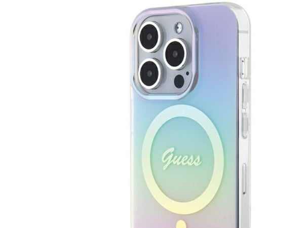 Guess GUHMP15XHITSU iPhone 15 Pro Max 6.7" hardcase IML iriserende MagSafe - lilla/lilla