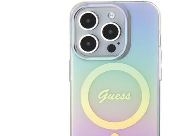 Guess GUHMP15XHITSU iPhone 15 Pro Max 6.7" hardcase IML iriserende MagSafe - lilla/lilla