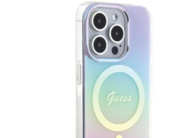 Guess GUHMP15XHITSU iPhone 15 Pro Max 6.7" hardcase IML iriserende MagSafe - lilla/lilla