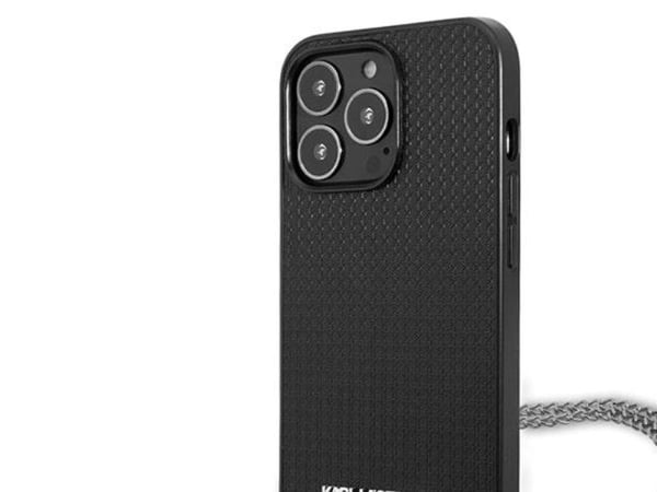 Karl Lagerfeld monogram plaque-skal till iPhone 13 Pro / 13 6.1" - svart