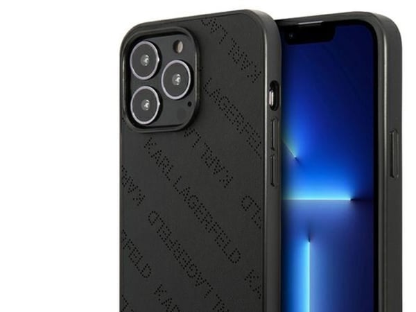 Karl Lagerfeld perforerat allover-skal till iPhone 13 Pro Max 6,7" - svart