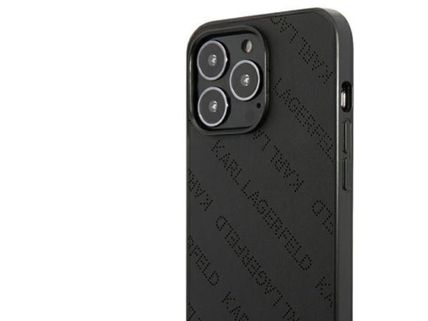 Karl Lagerfeld perforerat allover-skal till iPhone 13 Pro Max 6,7" - svart