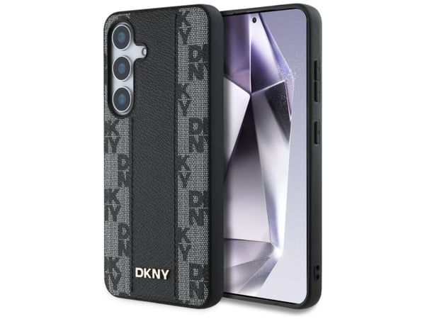 DKNY läder rutigt MagSafe-skal till Samsung Galaxy S25 - svart
