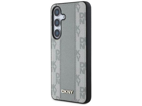 DKNY etui DKNY lær rutete mønster MagSafe til Samsung Galaxy S25 taupe