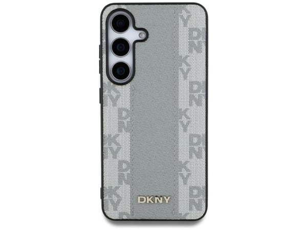 DKNY etui DKNY lær rutete mønster MagSafe til Samsung Galaxy S25 taupe