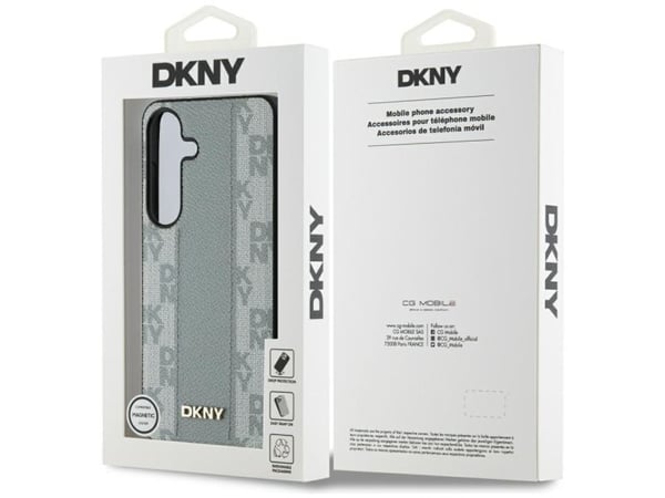 Etui DKNY Leather Checkered Pattern      MagSafe do Samsung Galaxy S25 taupe