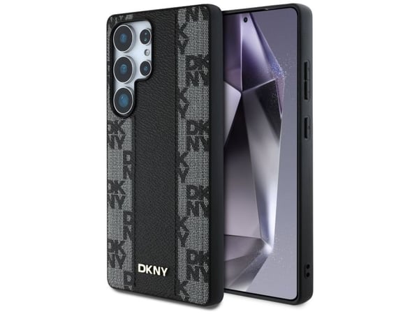 DKNY etui DKNY Leather Checkered Pattern MagSafe til Samsung Galaxy S25 Ultra svart