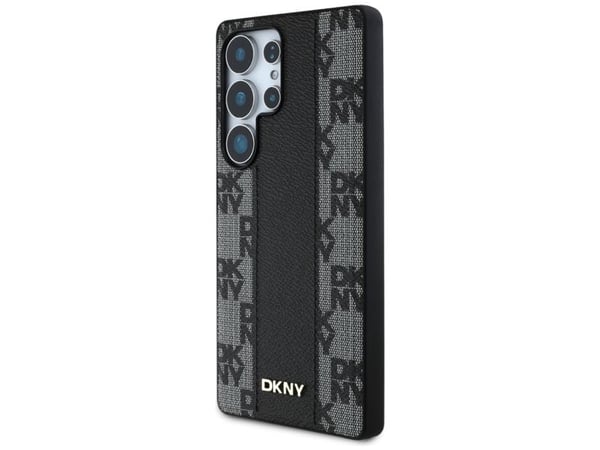 DKNY etui DKNY Leather Checkered Pattern MagSafe til Samsung Galaxy S25 Ultra svart