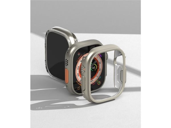 Ringke Slim 2-pack kotelo Apple Watch Ultra 1/2 (49 mm) - kirkas ja titaani