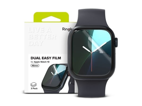 Ringke FOLIA beskyttelsesfilm Ringke DUAL EASY 3-pakk Apple Watch 10 (46 mm) clear