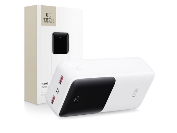 TECH-PROTECT PB03 powerbank 30000mAh 22,5W hvit