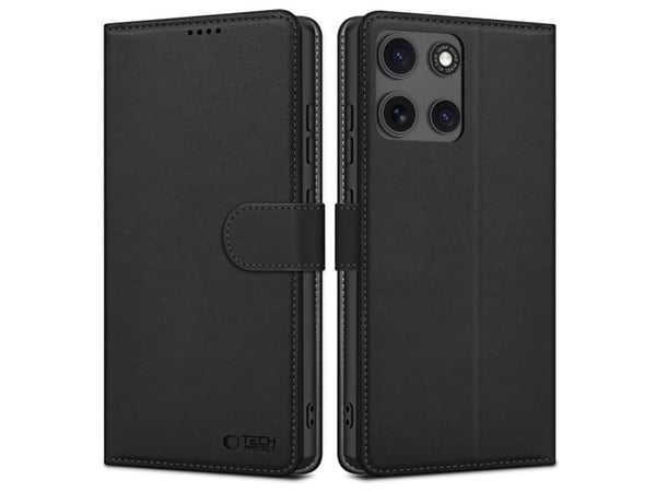 Tech-Protect lommeboketui for Motorola Moto G15 / G15 Power - svart