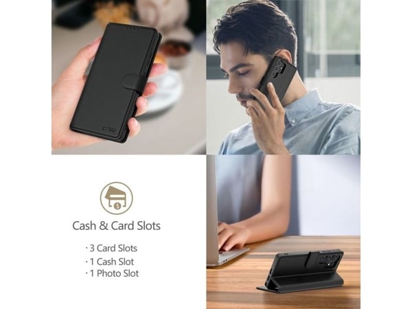 Tech-Protect lommeboketui for Motorola Moto G15 / G15 Power - svart